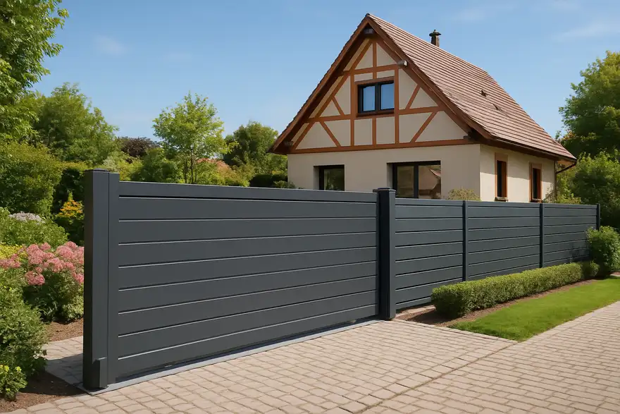Terrain en pente ou espace limité : le guide du portail coulissant aluminium